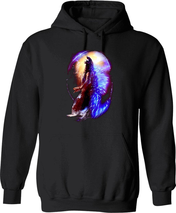 King Of The Monsters Hoodie - Retro Graphic Pullover Hoodie for Men & Women - Black