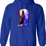 King Of The Monsters Hoodie - Retro Graphic Pullover Hoodie for Men & Women - Blue