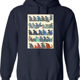 King Of The Monsters (1) Hoodie - Retro Graphic Pullover Hoodie for Men & Women - Navy