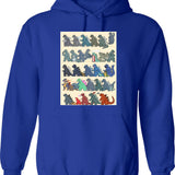 King Of The Monsters (1) Hoodie - Retro Graphic Pullover Hoodie for Men & Women - Blue