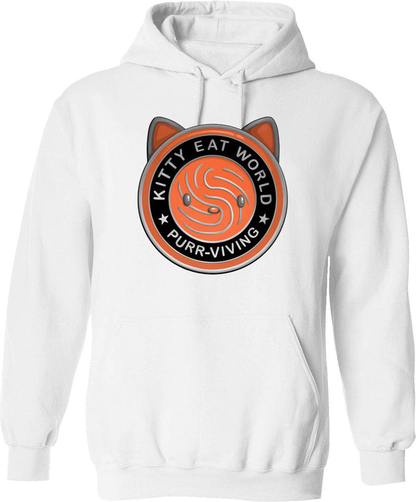 Kitty Blinders 1920s Hoodie - Retro Graphic Pullover Hoodie for Men & Women - White