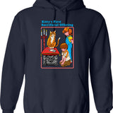 Kitty Eat World - Purrviving Hoodie - Retro Graphic Pullover Hoodie for Men & Women - Navy