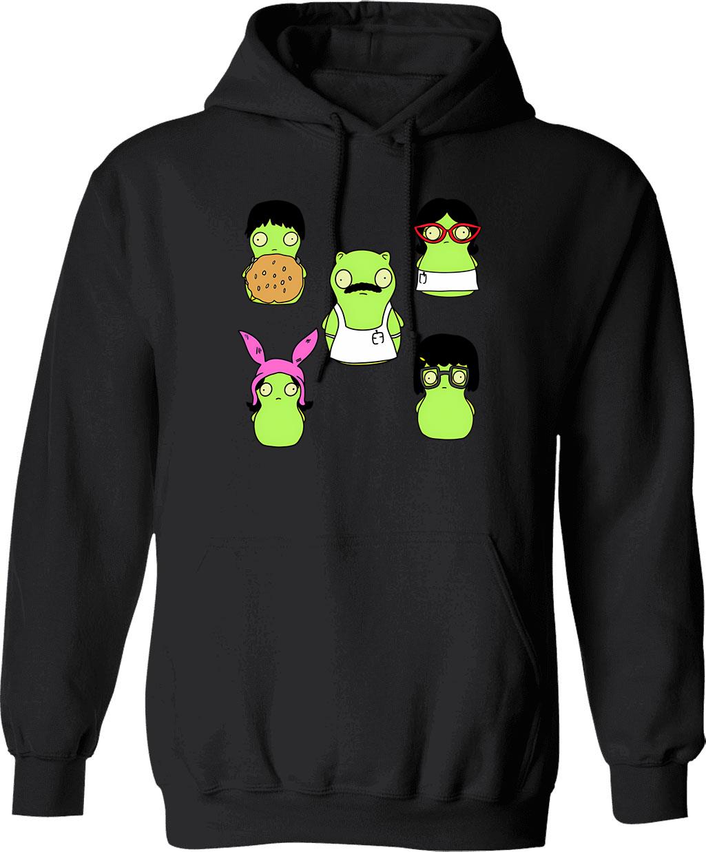 Kuchi Kopi Friends Stickers Hoodie - Retro Graphic Pullover Hoodie for Men & Women - Black