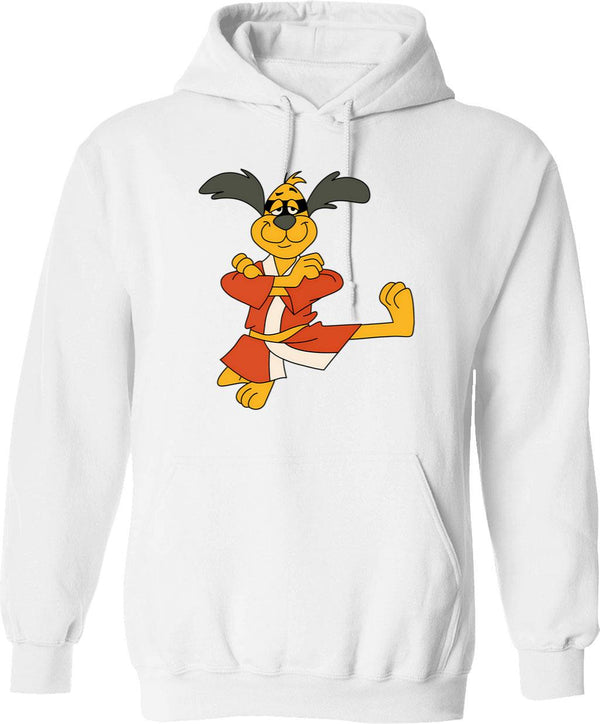 Kung Fu Fighting Hoodie - Retro Graphic Pullover Hoodie for Men & Women - White