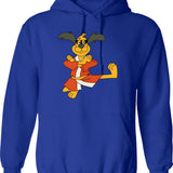 Kung Fu Fighting Hoodie - Retro Graphic Pullover Hoodie for Men & Women - Blue