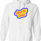 Kwan-Tsu Dudes Surf Ninjas Movie Quote Choose Your Own Background Graphic Pullover Hoodie - White