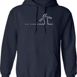 La Linea (1) Hoodie - Retro Graphic Pullover Hoodie for Men & Women - Navy