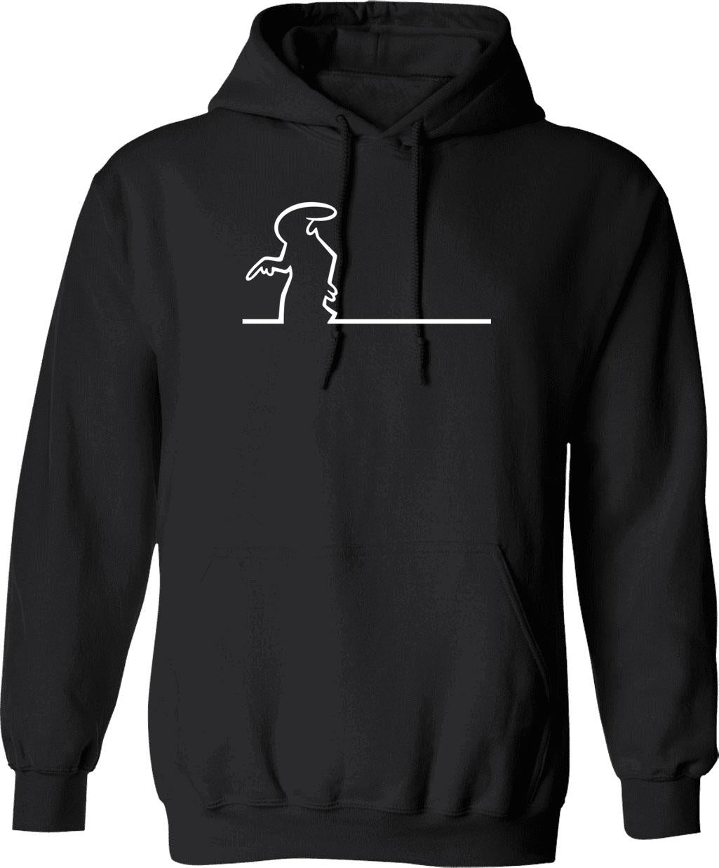 La Linea (2) Hoodie - Retro Graphic Pullover Hoodie for Men & Women - Black