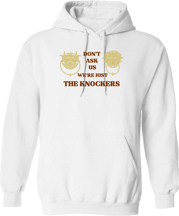 Labyrinth Knockers Hoodie - Retro Graphic Pullover Hoodie for Men & Women - White