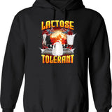 Lactose Tolerant - Funny Pro Dairy In Vintage 90s Bootleg Style Hoodie - Black