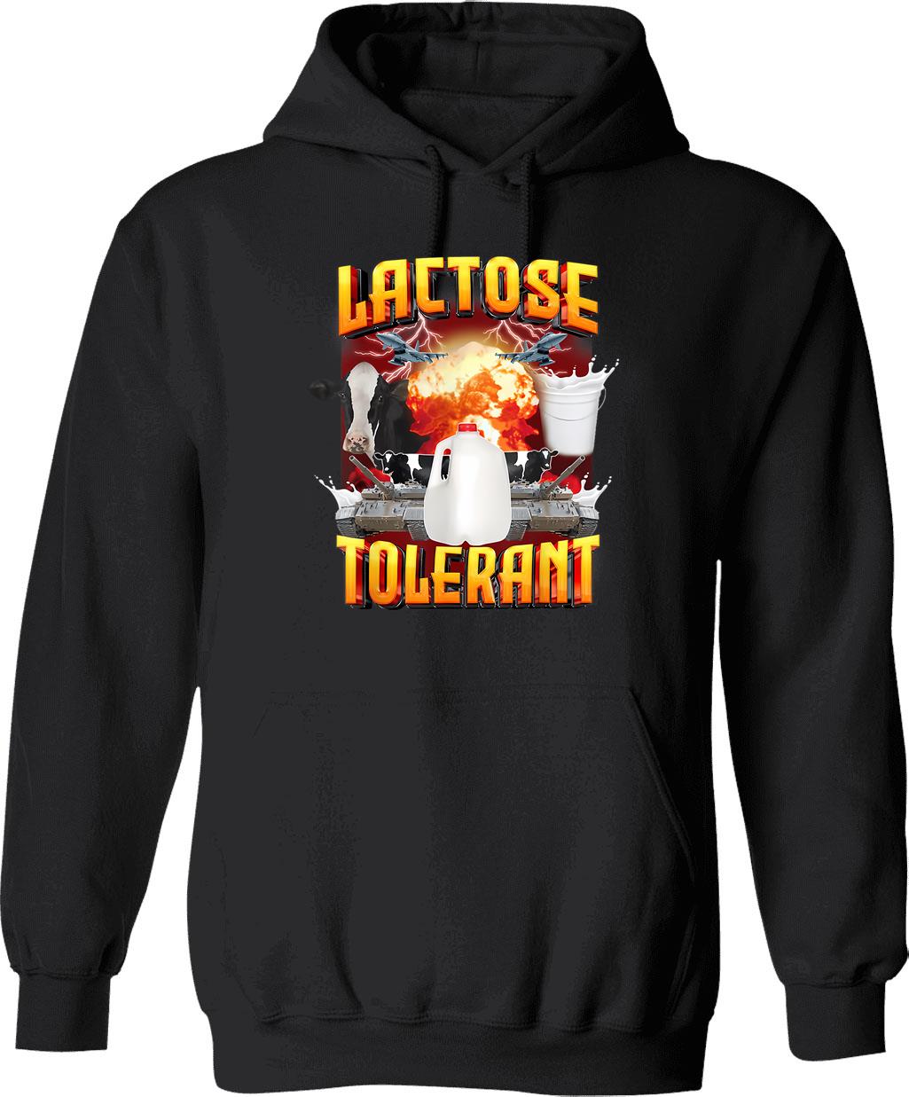 Lactose Tolerant - Funny Pro Dairy In Vintage 90s Bootleg Style Hoodie - Black