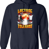 Lactose Tolerant - Funny Pro Dairy In Vintage 90s Bootleg Style Hoodie - Navy