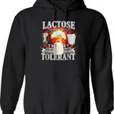 Lactose Tolerant Funny Graphic Pullover Hoodie - Black