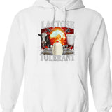 Lactose Tolerant Funny Graphic Pullover Hoodie - White