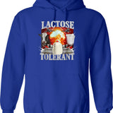 Lactose Tolerant Funny Graphic Pullover Hoodie - Blue