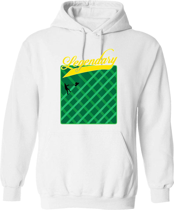 Lawn Mower Vintage Mowing Legend Hoodie - Retro Graphic Cosy Pullover - White