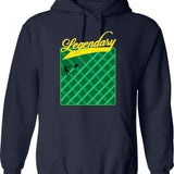 Lawn Mower Vintage Mowing Legend Hoodie - Retro Graphic Cosy Pullover - Navy