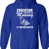 Lawn Mowing Grass Stripes Funny Mow The Grass Hoodie - Blue