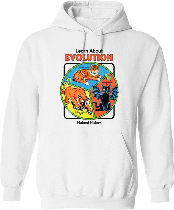 Learn About Division Hoodie - Retro Graphic Pullover Hoodie for Men & Women - White