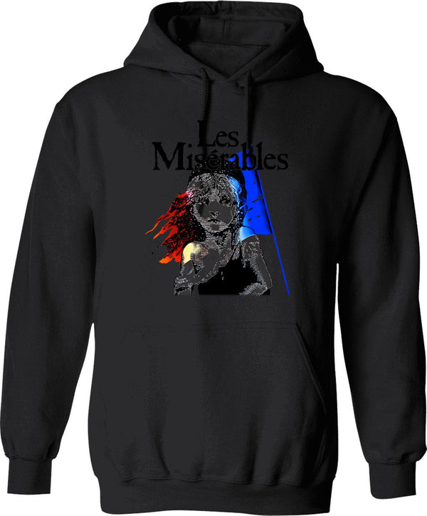 Les Miserables ( Black ) Hoodie - Retro Graphic Pullover Hoodie for Men & Women - Black