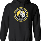 Let's Dig For Treasure Hoodie - Retro Graphic Pullover Hoodie for Men & Women - Black