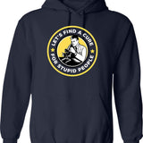 Let's Dig For Treasure Hoodie - Retro Graphic Pullover Hoodie for Men & Women - Navy