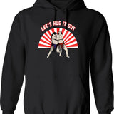 Let's Go Fishing Hoodie - Retro Graphic Pullover Hoodie for Men & Women - Black