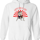 Let's Go Fishing Hoodie - Retro Graphic Pullover Hoodie for Men & Women - White