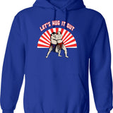 Let's Go Fishing Hoodie - Retro Graphic Pullover Hoodie for Men & Women - Blue