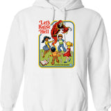 Let's Play Vintage Summon Funny Hoodie - Retro Graphic Cosy Pullover - White