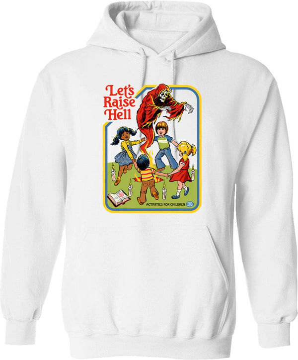 Let's Play Vintage Summon Funny Hoodie - Retro Graphic Cosy Pullover - White