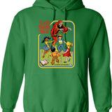 Let's Play Vintage Summon Funny Hoodie - Retro Graphic Cosy Pullover - Green