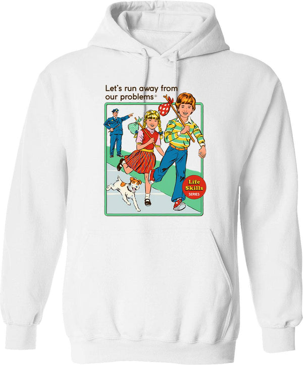 Let's Raise Hell Hoodie - Retro Graphic Pullover Hoodie for Men & Women - White