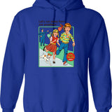 Let's Raise Hell Hoodie - Retro Graphic Pullover Hoodie for Men & Women - Blue