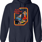 Let's Run Away Hoodie - Retro Graphic Pullover Hoodie for Men & Women - Navy