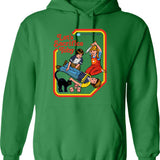 Let's Run Away Hoodie - Retro Graphic Pullover Hoodie for Men & Women - Green