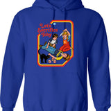 Let's Run Away Hoodie - Retro Graphic Pullover Hoodie for Men & Women - Blue