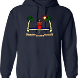 Let's Summon Demons Hoodie - Retro Graphic Pullover Hoodie for Men & Women - Navy