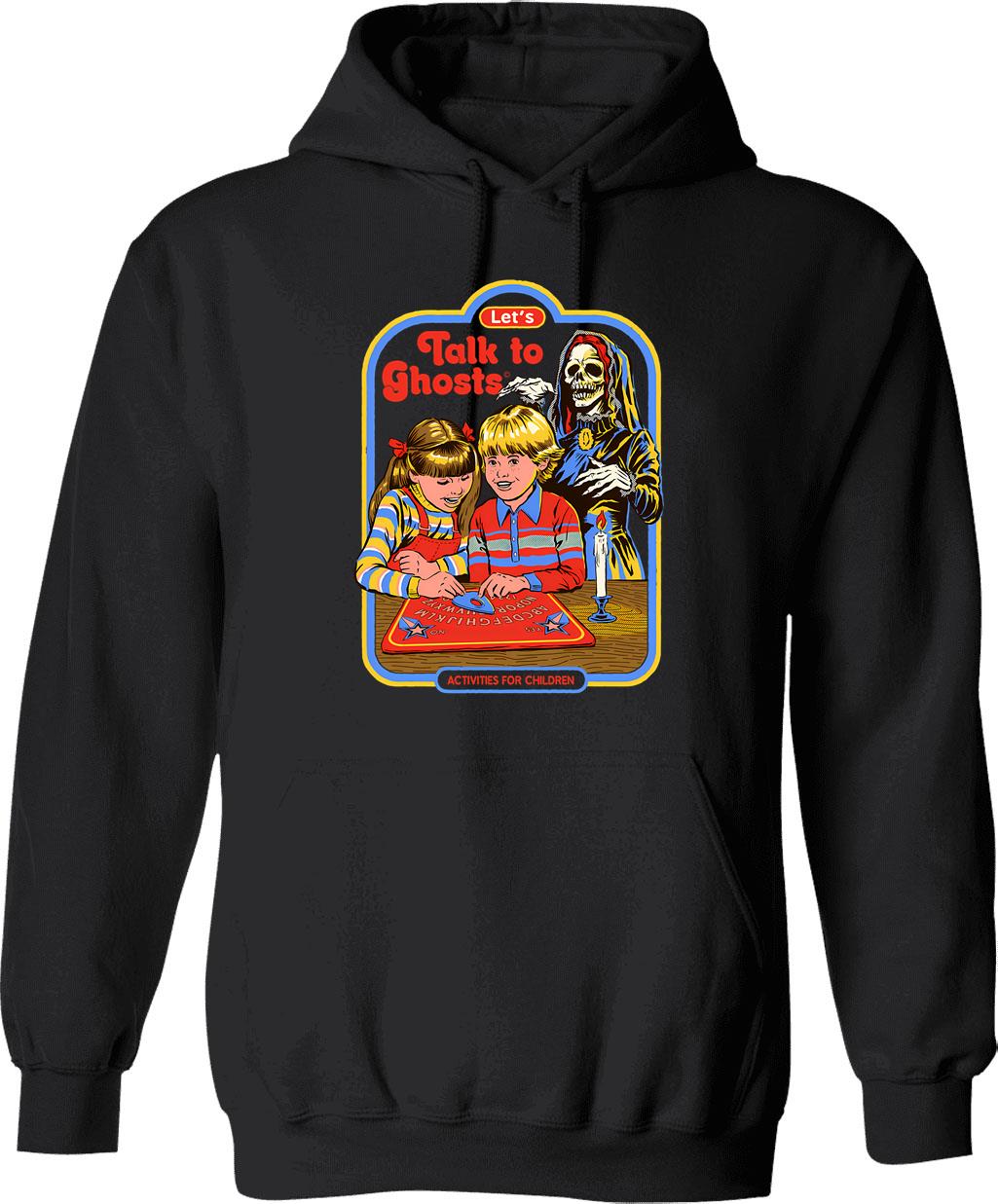 Let's Talk Dirty In Hawaiian Hoodie - Retro Graphic Pullover Hoodie for Men & Women - Black