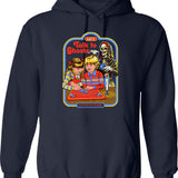 Let's Talk Dirty In Hawaiian Hoodie - Retro Graphic Pullover Hoodie for Men & Women - Navy