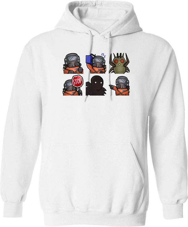 Lethal Company Funny Cute Graphic Pullover Hoodie - White