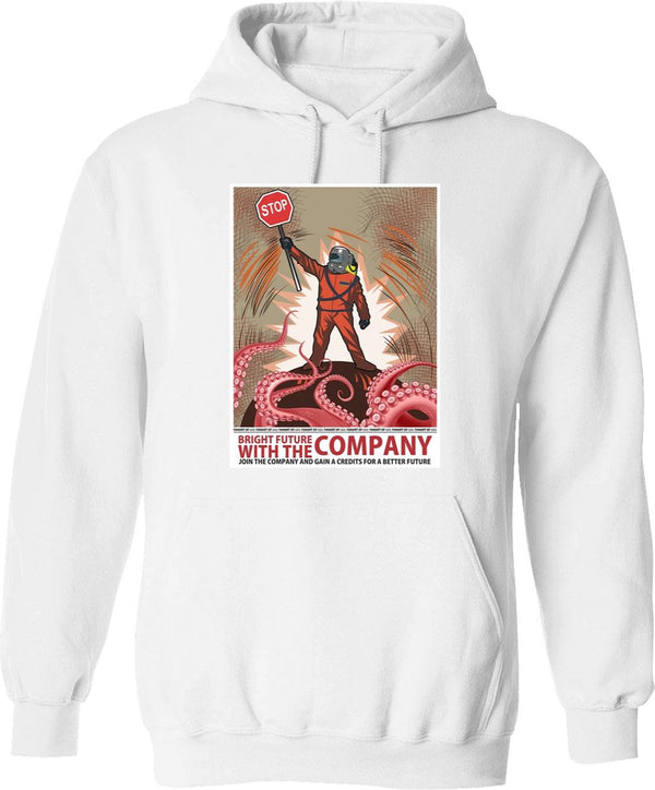 Lethal Company Join The Company Poster Graphic Pullover Hoodie - White