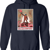 Lethal Company Join The Company Poster Graphic Pullover Hoodie - Navy