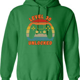 Level 2 Complete Vintage Celebrate Hoodie - Retro Graphic Cosy Pullover - Green