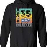 Level 30 Unlocked Retro Hoodie - Black