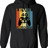 Level 35 Unlocked Shirt - 35th Birthday Gift Hoodie - Black