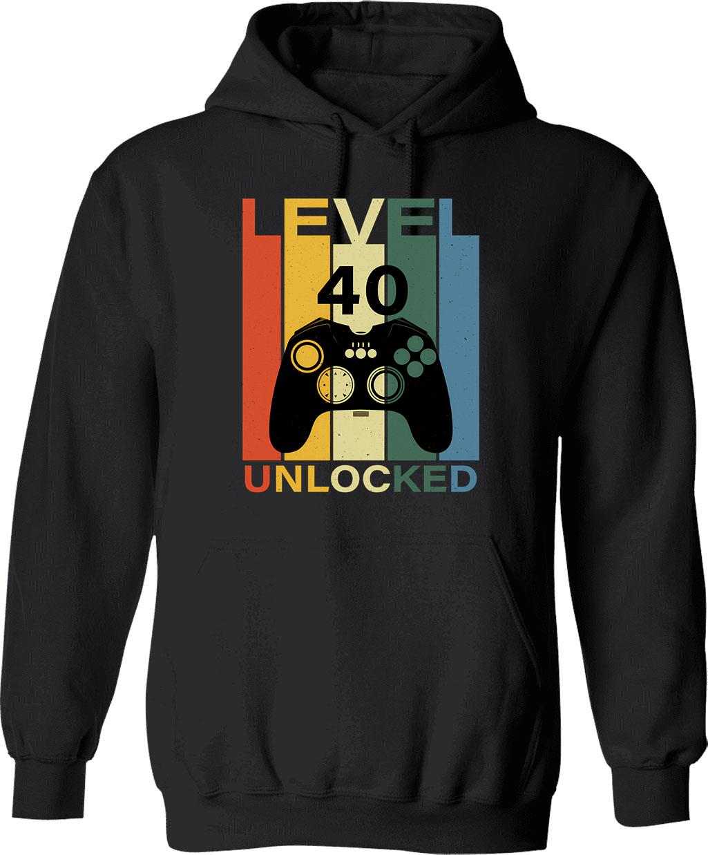 Level 35 Unlocked Shirt - 35th Birthday Gift Hoodie - Black