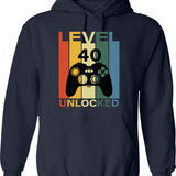 Level 35 Unlocked Shirt - 35th Birthday Gift Hoodie - Navy