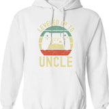 Leveled Up To Daddy Hoodie - Retro Graphic Pullover Hoodie for Men & Women - White
