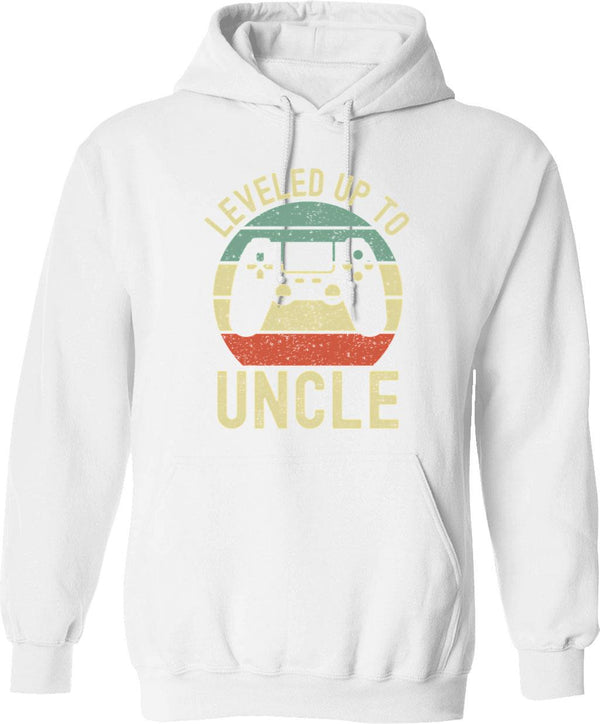 Leveled Up To Daddy Hoodie - Retro Graphic Pullover Hoodie for Men & Women - White
